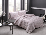 Set lenjerie de pat saten "Lucca", pu 1 pers, 160*220 cm, pudra, 4 pcs