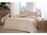 Set lenjerie de pat ranforce "Lily",p/u 2 pers., 200*220 cm, bej, 4 pcs.