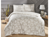 Set lenjerie de pat saten "Peggy", pu 1 pers, 160*220 cm, bej, 3 pcs