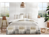 Set lenjerie de pat Ranforce "Domino" p/u 2 pers., 200*220 cm, cafeniu, 4 pcs
