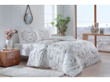 Set lenjerie de pat satin "Evora" p/u 2 pers., 200*220 cm, bej, 4 pcs