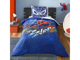 Set lenjerie pt adolescenti Ranforce "SPIDERMAN BLUE CITY", 160*220 cm, 3 piese