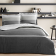 Set lenjerie de pat satin "Hazel", p/u 2 pers, 200x220 cm, gri, 4 pcs