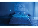 Set lenjerie Satin Fluorescent 2 pers, 200x220cm "Crystal" blue, 6 piese