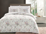 Set lenjerie de pat Digital satin "Claudine" Lila, p/u 2 pers., 200*220 cm, 6 pcs