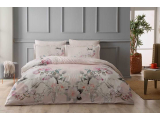 Set lenjerie de pat Digital satin "Mosca" p/u 2 pers., 200*220 cm, pudra, 6 pcs