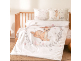 Set lenjerie de pat p/u bebeluș, "Bambi Sweet", 100x150 cm, 4 pcs