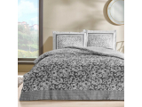 Set lenjerie de pat saten "Amelia",p/u 2 pers., 200*220 cm, gri inchis, 4 pcs.