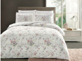 T- Set lenjerie de pat family size Digital satin "Claudine" p/u 2 pers., 2*160*220 cm, rosu, 7 pcs