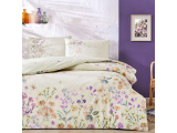 Set lenjerie de pat Ranforce "Felina" p/u 2 pers., 200*220 cm, crem, 4 pcs