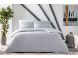  Set lenjerie de pat ranforce "Garth" p/u 1 pers., 160*220 cm, gri , 3 pcs