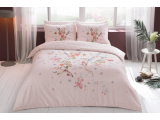 Set lenjerie de pat satin "Martha" p/u 2 pers., 200*220 cm, roz, 4 pcs